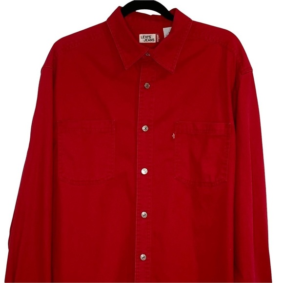 Levi’s Red Long Sleeve Button Up Shirt - Picture 3 of 10